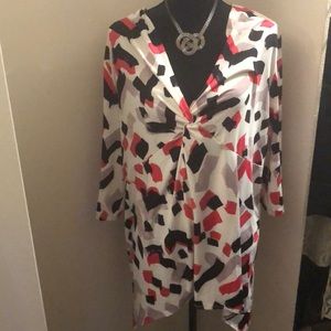 Jules and Leopold Pink Patterned Top 3X